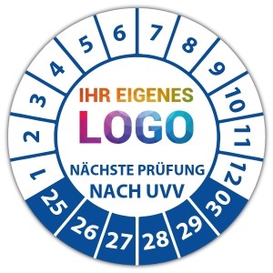 Prüfplakette Geprüft nach UVV nächster Prüftermin - Prüfplaketten auf Rolle logo