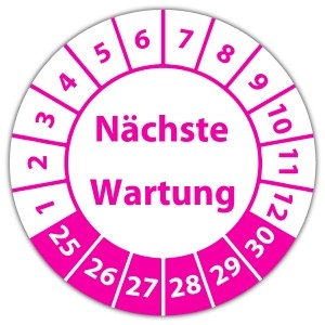 Prüfplakette Nächste Wartung - Jahr aufkleber