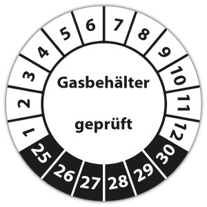 Prüfplakette "Gasbehälter geprüft"