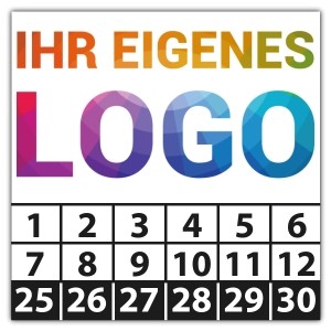 Prüfplakette mit Logo - Prüfplaketten mit Werbung