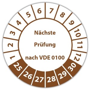 Prüfplakette Nächste Prüfung nach VDE 0100 - Prüfplaketten VDE / Elektro