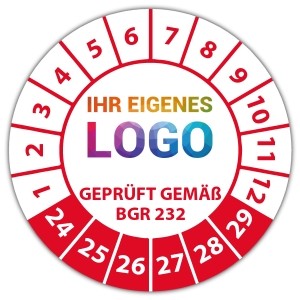 Prüfplakette Geprüft gemäß BGR 232 - Türen und Tore logo