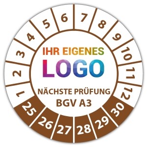 Prüfplakette Dokumentenfolie Geprüft nach BGV A3 Nächster Prüftermin - Prüfplaketten Dokumentenfolie logo