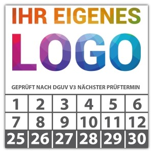 Prüfplakette Geprüft nach DGUV Vorschrift 3 nächster Prüftermin - Prüfplaketten auf Rolle logo