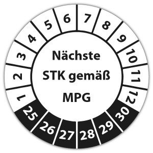 Prüfplakette Nächste STK gemäß MPG - Prüfplaketten Medizin