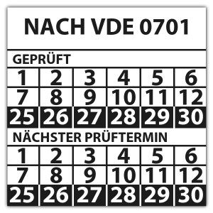 Prüfplakette doppeltes datum Nach VDE 0701 - Prüfplaketten doppeltes Datum