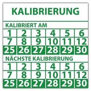 Prüfplakette doppeltes datum Kalibrierung - Prüfplaketten doppeltes Datum