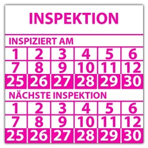 Prüfplakette doppeltes datum Inspektion - Prüfplaketten doppeltes Datum