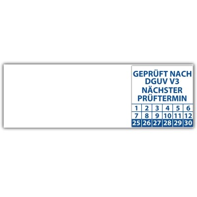 Kabelprüfplakette Geprüft nach DGUV Vorschrift 3 nächster Prüftermin - Kabelprüfplaketten