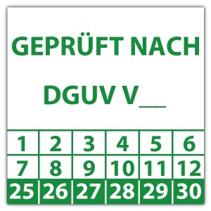 Prüfplakette Geprüft nach DGUV (eigene eingabe) - Prüfplaketten DGUV