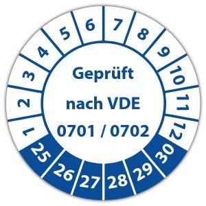 Prüfplakette Geprüft nach VDE 0701-0702 - Prüfplaketten VDE / Elektro